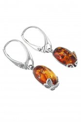Earrings with amber “Flight of Butterflies”