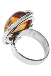 Серебряное кольцо с янтарем «Дара»