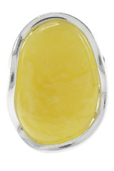 Срібний перстень з каменем бурштину «Кейн»
