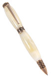 Бурштинова кулькова ручка з фурнітурою «Візерунок»