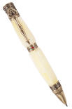 Гранёная янтарная шариковая ручка с фурнитурой «Азарт»