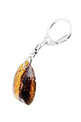 Keychain with amber stone