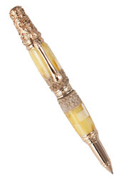 Янтарная ручка с резбленным рогом оленя «Эстет»