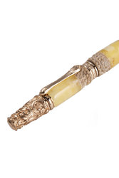 Бурштинова ручка з різьбленим рогом оленя «Естет»