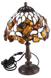 Lamp made of amber and stained glass