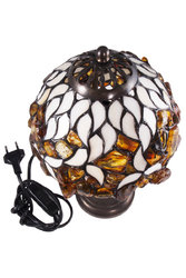 Lamp made of amber and stained glass